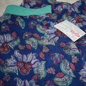Lularoe Lola Skirt Small Aqua Blue Floral New